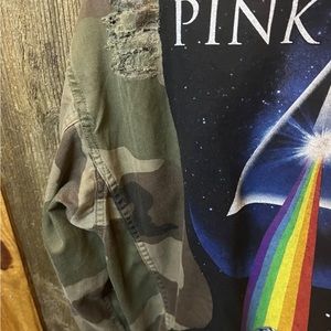 Tipsy &Trendy distress Pink Floyd camouflage jacket